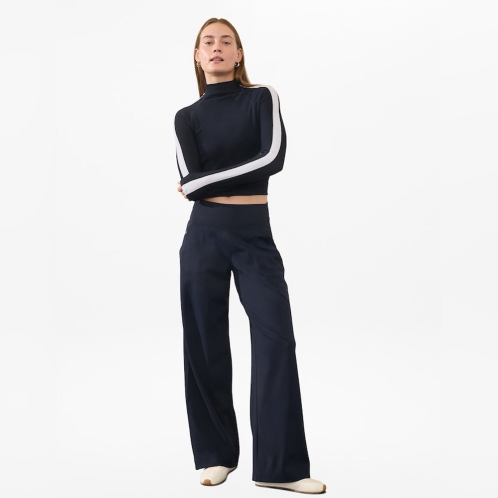 NWT Athleta Venice Wide Leg Navy Pant size XS/T